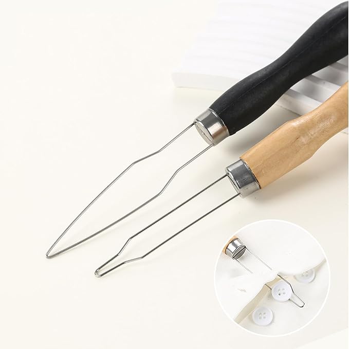 3 Pack Button Hook Easy Dressing Helper Aid Hooks Grip Handle Collar Button Assist Tool for Buttoning Dress Shirt Blouse Small Buttons Elderly Seniors Arthritis Hand Neuropathy Strain Relief