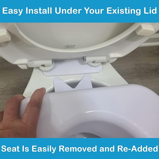 Carex Toilet Seat Riser with Quick-Lock, Raised Plastic Toilet Seat Adds 4” of Height - Fits Most Standard Round & Elongated Toilets, 300 Pound Weight Capacity, Slip-Resistant