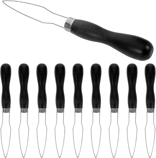 10pcs Quick Button Threading Tool with Plastic Handle Snap Button Fastener Hooks for Seniors for Wedding Dress and Daily Dressing