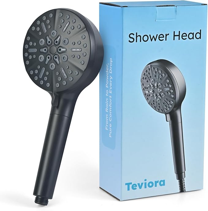Teviora Filtered Shower Head with Handheld –High Pressure Hand Held Shower Head for Hard Water with Filters,79" Long Hose & Powerful Wide Fan Spray,Removes Chlorine and Impurities(Matte Black)