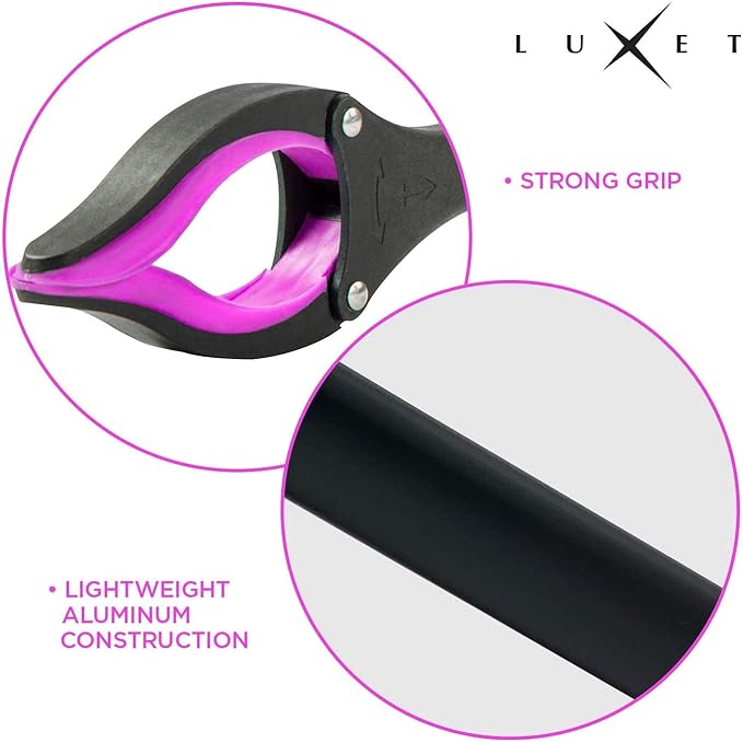 Grabber Reacher Tool - 2 Pack - Latest Version Long 32 Inch Foldable Pick Up Stick - Strong Grip Magnetic Tip Lightweight Trash Picker Claw Reacher Grabber Tool Elderly Reaching - by Luxet (Pink)