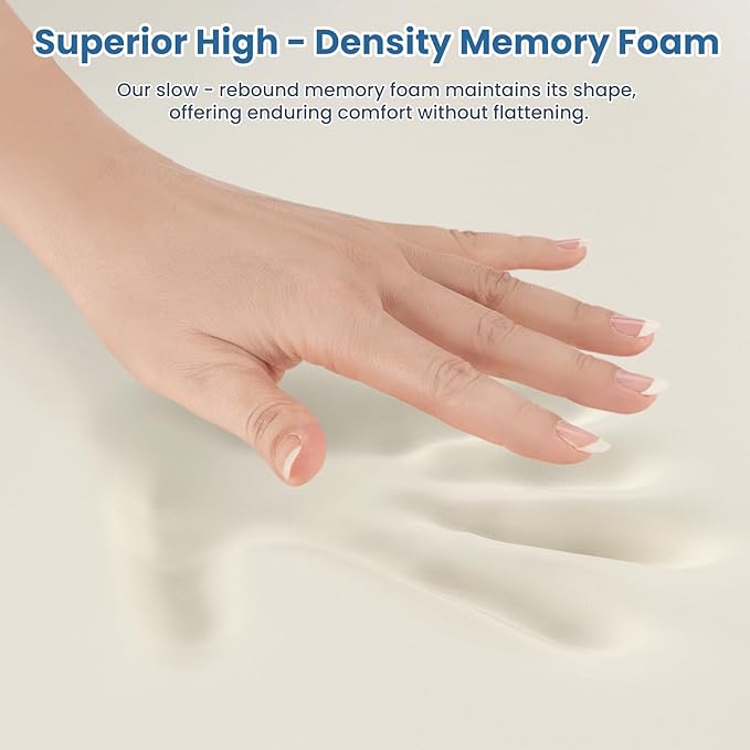 Memory Foam Bed Pillow – Contour Support Pillow for Side & Back Sleepers, Soft Ergonomic Design, Cooling Breathable Cover, Removable Washable Case, Standard Size, Grey