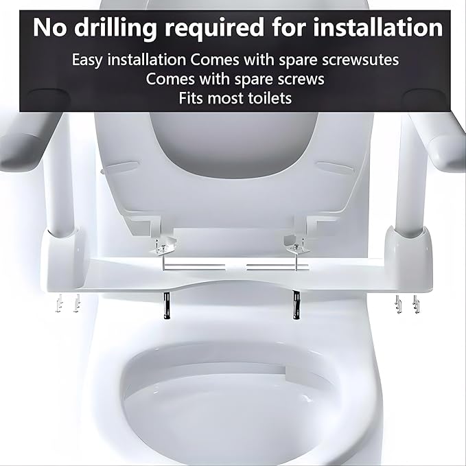 Toilet Safety Rails for Seniors,Space Saving Foldable Toilet Handle, Toilet Support Rails for Seniors and Disabled, Pregnant Women, Grab Bars Toilet Safety Frame