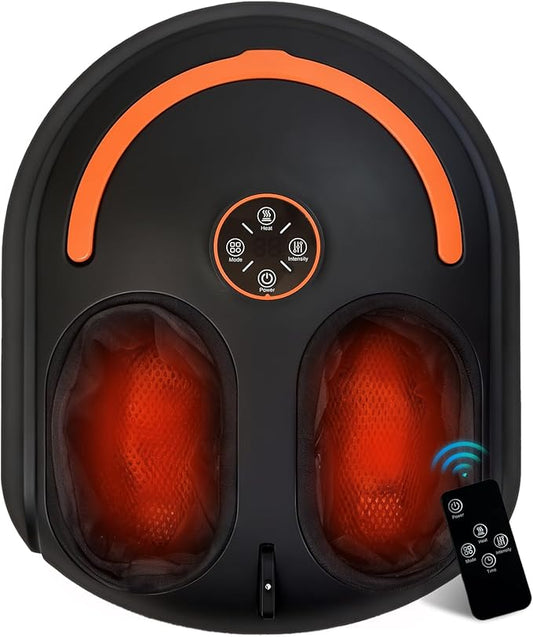 Shiatsu Foot Massager Electric Feet Massage Machine Deep Kneading Relief for Plantar Fasciitis Air Compression, 3 Heat Levels Relax for Home Office Use Gifts for Women Mom Dad Black Mothers Day Gifts