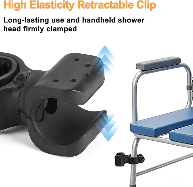 4 Pack Handheld Shower Head Holder for Shower Chair, Bath & Shower Aids for Disabled and Elderly - Adjustable Shower Head Holder Bracket for Bath Seat, Shower Bench, Transfer Bench, Bath Stool