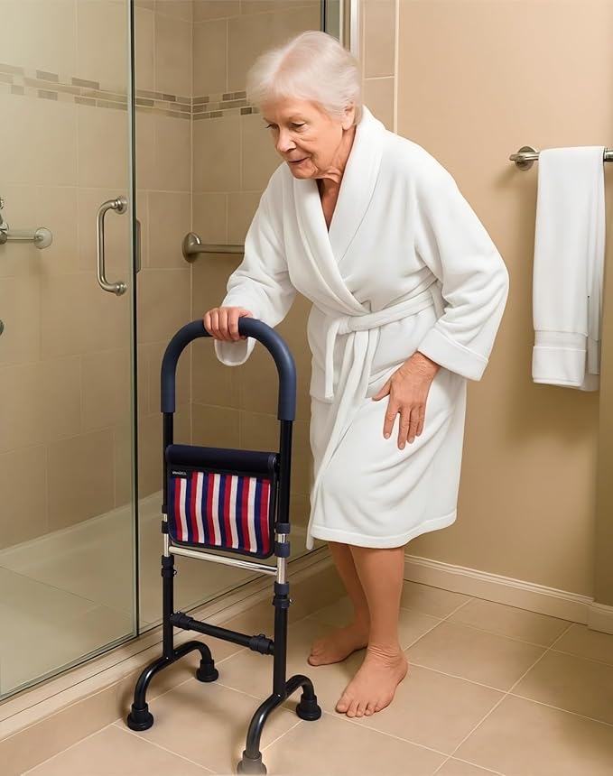 Stand Assist Aid for Elderly; Toilet Assist Rails for Tight Bathroom; Quad Canes for Seniors; Mobility Aids for Short Indoor Movements; Height Adjustable to 36 inches; Weight 5lbs Bear 350lbs