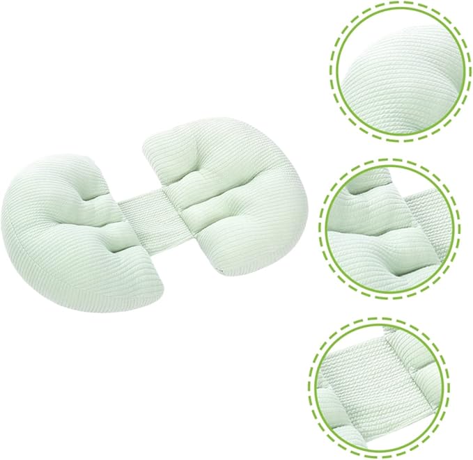 SOLUSTRE Shaped Pregnancy Pillow for Abdominal Support for Side Sleeping Ergonomic Design for Bump Relief for Pregnant Women and Seniors Soft and Breathable