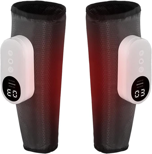 LINGTENG Calf Air Compression Massager for Circulation and Pain Relief, Leg Massager with Heat, Relieve Fatigue, Help for Edema and Varicose Veins, Gifts (Calf: Within 22.5 inches)