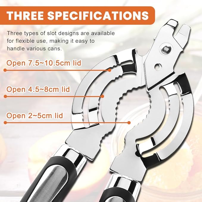 Jar Opener, Stainless Steel Jar-Lid Opener, Multifunctional Jar-Opener for Weak Hands, Beer Bottle-Opener for Arthritic Hands, Seniors with Arthritis