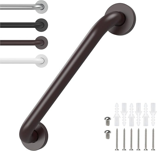 12 Inch Grab Bars for Wall Oil Brown, Safety Shower Grab Bars for Seniors Elderly Handicapped, Handicap Grab Bars for Shower with Concealed Screws, Tesuchan