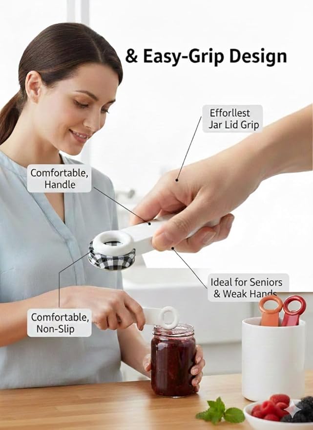 3 Pcs Jar Keys, Jar Opener Jar Grippers Can Lid Opener Jar Lid Gripper Jar Opener Tool, Open Jar Tool for Elderly Children Women Weak Hands 5.5 inç (Red,White, Orange)