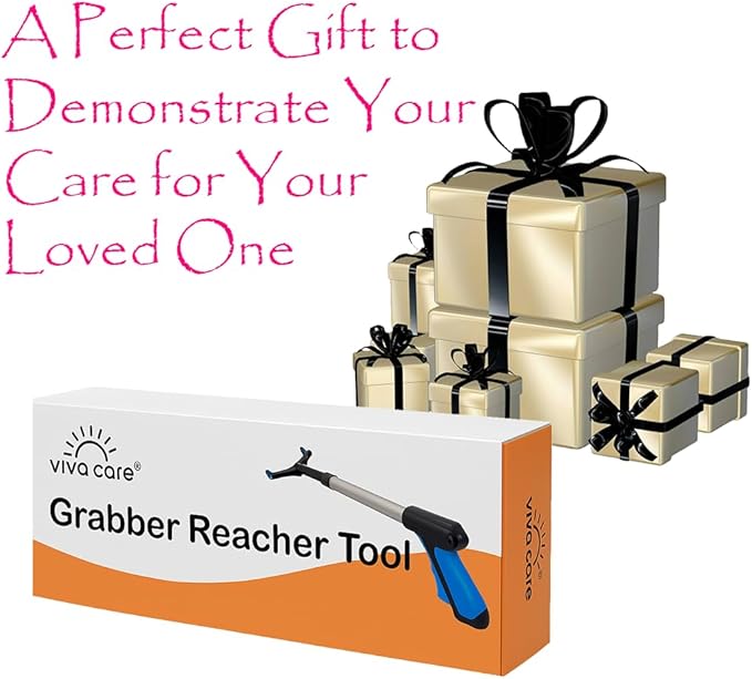 Foldable Grabber Reacher for Seniors – Lightweight, Rotatable Clamp, Non-Slip Grip, 32" Long, an Arm Extension Pickup Tool [Rose]