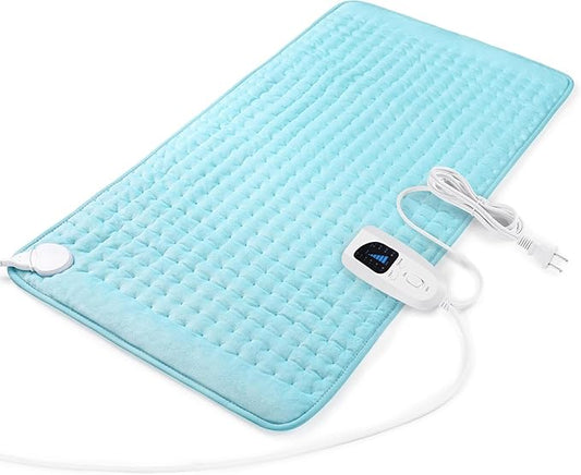 Deepsoon Heating Pad,Electric Heating Pads for Back,Neck,Moist Heating Pad for Abdomen Shoulder Knee Legs,Dry/Moist Heat&Auto Shut Off,Mother's Day Birthday for Men and Women,Babyblue,33x17 Inch