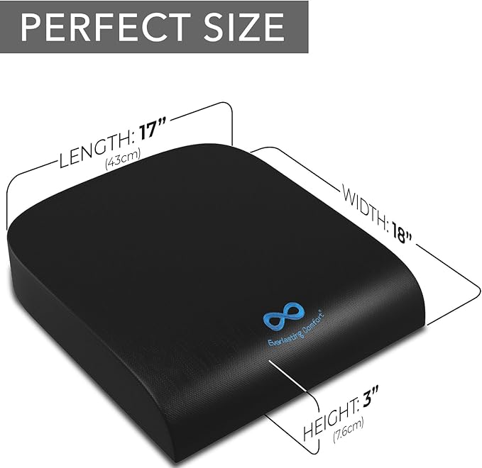 Everlasting Comfort Lumbar Support Pillow & Wheelchair Cushion Bundle - Office Chair Back Support Improves Posture, Eases Back Pain - Ventilated Gel Seat Cushion for Chair, Seniors, & Adults