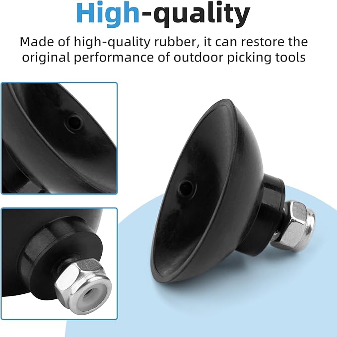 Reacher Replacement Gripper Cups Compatible with Arcmate, EZ Grabber Reacher Tool, Grabber Replacement Cups with Locknuts, Black, 2 Pairs