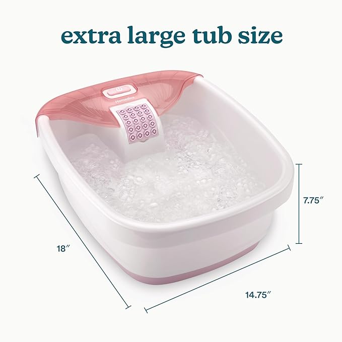 Homedics Bubble Bliss Deluxe Footbath Gift Set – Maintain Heat Foot Spa with Invigorating Bubbles, 3 Massage Attachments, Pumice Stone, Moisturizing Heel Socks & Splash Guard for Ultimate Relaxation