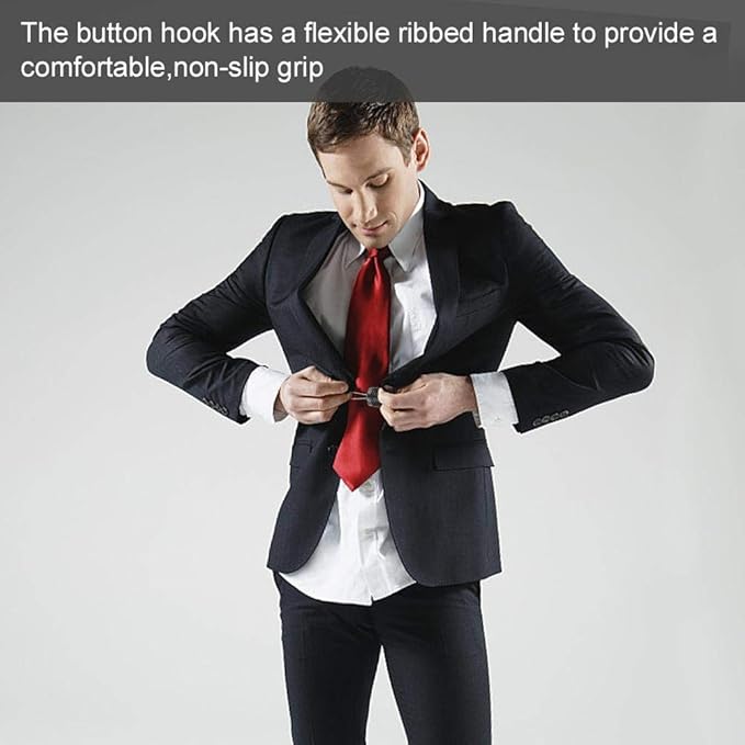 Semme Button Helper Tool for Elderly,Button Hook Helper,Zipper Clothes Pull Button Assist Device for Aid Arthritis & Joint Pain Patients,Dressing & Independent Living Aid Handle Non-Slip
