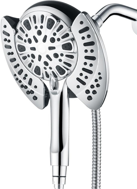 INAVAMZ 2-in-1 Shower Head with Handheld Combo: 2.5GPM Rainfall Shower Head & Handheld Shower Head Use Together or Alone, 9 Spray Settings Hand Held Shower Head with Hose, Shower Trim Systems