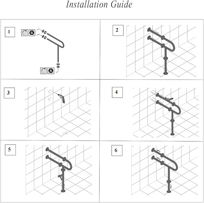 LacatohuuToilet Grab Bar with Leg 23.6inch,Anti-Slip Handicap Grab Bars Safety Rails,Stainless Steel Bathroom Support Rail for Seniors,Elderly,Pregnant,Disabled,Shower Grab Bars Supports 350lbs Load