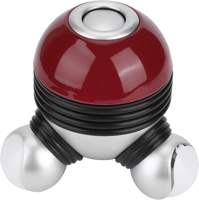 CDQL Mini Portable Hand Held Body Vibrating Massager Electric Full Body Massager with LED Light Battery Operated Vibration Massage for Hand Head Neck Back Legs Arms Pain Release (Red)