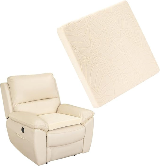 Recliner Cushions for Long Sitting Foam Seat Cushion Soft Tufted Layer for Elderly Seniors, Recliner Chair, Floor Pillow, Office Chair, Car, No Pressure on Thighs, 20X20X3 Inch - Leaves Beige