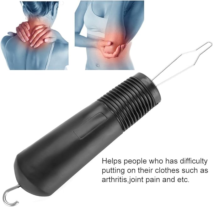 Nikou Button Hook with Zipper Pull, Dual Heads Design for Arthritis and Joint Pain Patients, Lightweight Portable Easy Dressing Aid Tool for One-Hand Use