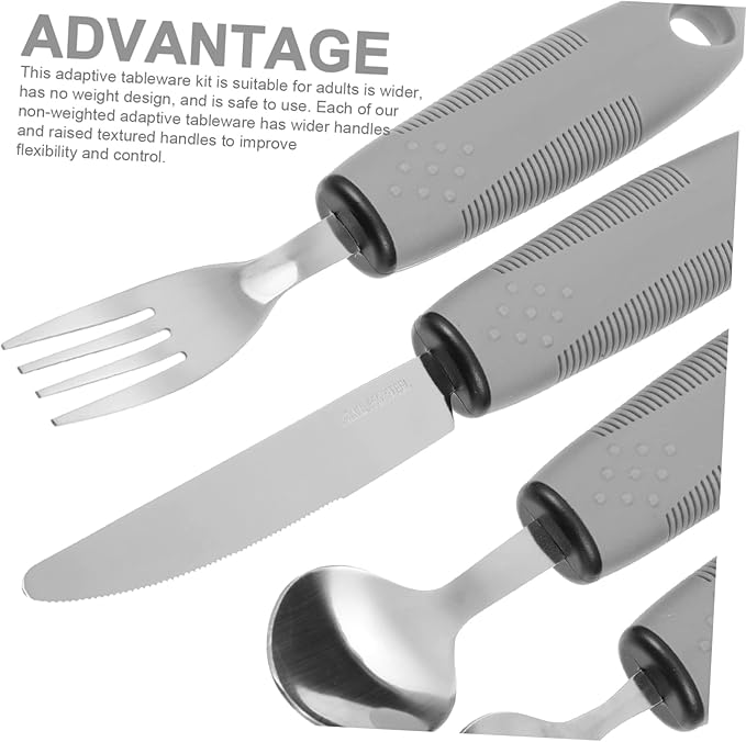VALICLUD 1Set Adaptive Utensils Portable Elderly Tableware for Hand and Grip Convenient Easy to Clean Durable Dining Tools for Seniors