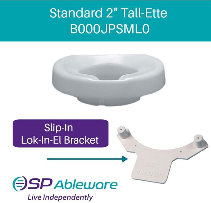 SP Ableware Maddak Tall-Ette 2-Inch Elevated Toilet Seat Compatible with Elongated and Standard Toilets (725831002)