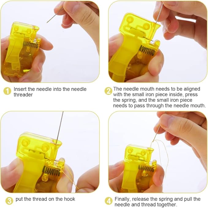 5 Pcs Automatic Needle Threader Easy Tool Self-Thread Guide Plastic Sewing Accessories Device for Hand Stitching and Machine Quick Threading