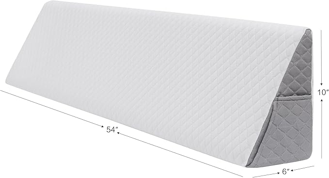 Wedge Pillow Headboard Full Size - Ergonomic Support for Sleeping, Post-Surgery, Acid Reflux Relief, and More - CertiPUR-US Certified Memory Foam & Removable Cover, Wedge for Headboard Gap, Full