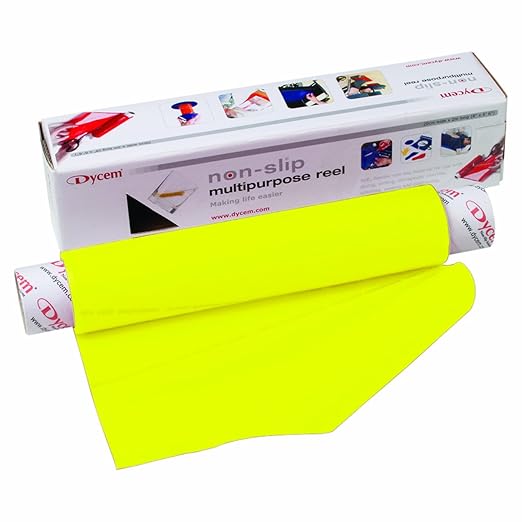 Dycem Non-Slip Material Roll for Daily Living - Yellow 8" x 6.5ft, Gripping Silicone Mat, Cut to Shape, Easy to Use, Versatile for Kitchen, Crafting, and More