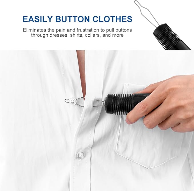 3pcs Button Hooks and Zipper Pull Assist Tool Stainless Steel Dressing Aid for Seniors Elderly Clothing Assistance Tool for Arthritis and Disability