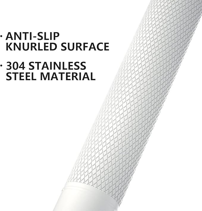 32 Inch Anti Slip Shower Grab Bar Oil Rubbed White 1.25" Diameter, Munzong Bathroom Grab Bar, Knurled Bathroom Balance Bar,Safety Hand Rail Support Handicap Elderly Senior Assist Bath Handle