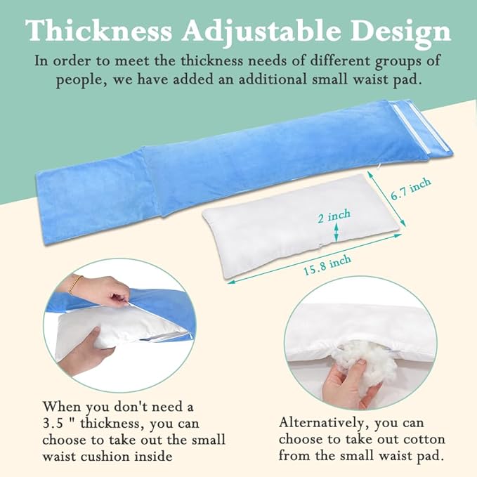 Lumbar Support Pillow for Sleeping Lower Back Sciatic Nerve Pain Relief Lumbar Roll for Office Chairs & Bed Body Pain Relief Side Sleeping Lumbar Cushion for Sciatica, Herniated Disc, Scoliosis