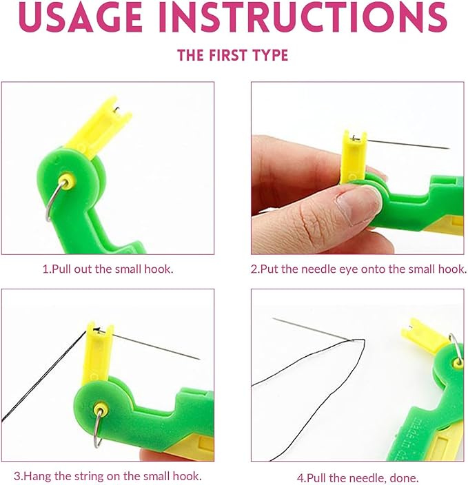 Automatic Needle Threader for Seniors: New Sewing Machine Tool, Plastic Threader, Automatic Threading Device (5 PCS)