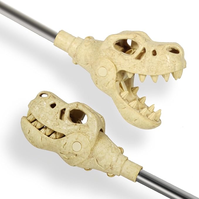DINOBROS Dinosaur Grabber Toy - 16-Inch Interactive T-Rex Chomper, Dinosaur Fossil Claw Pickup Tool for Kids, Jurassic Dino Toy for Boys and Girls