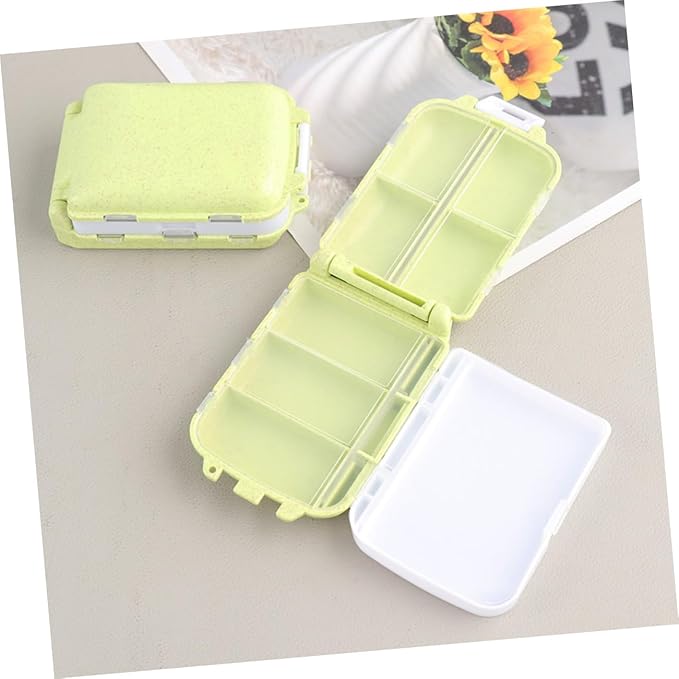 FOMIYES 2pcs Foldable Straw Medicine Organizer Portable Pill Case Pocket Dispenser