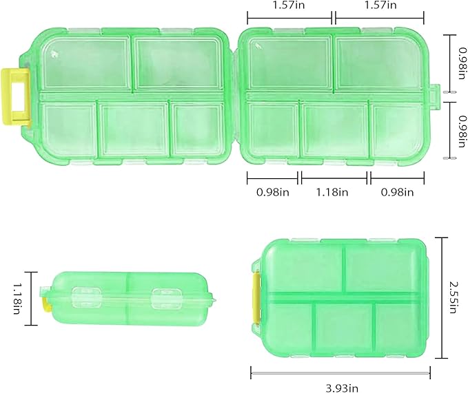 2PCS 7-Day Pill Organizer with Labels – Travel Pill Case, Daily Medication Organizer | Compact & Secure | Fits in Pocket/Purse (3.7” x 2.4”)