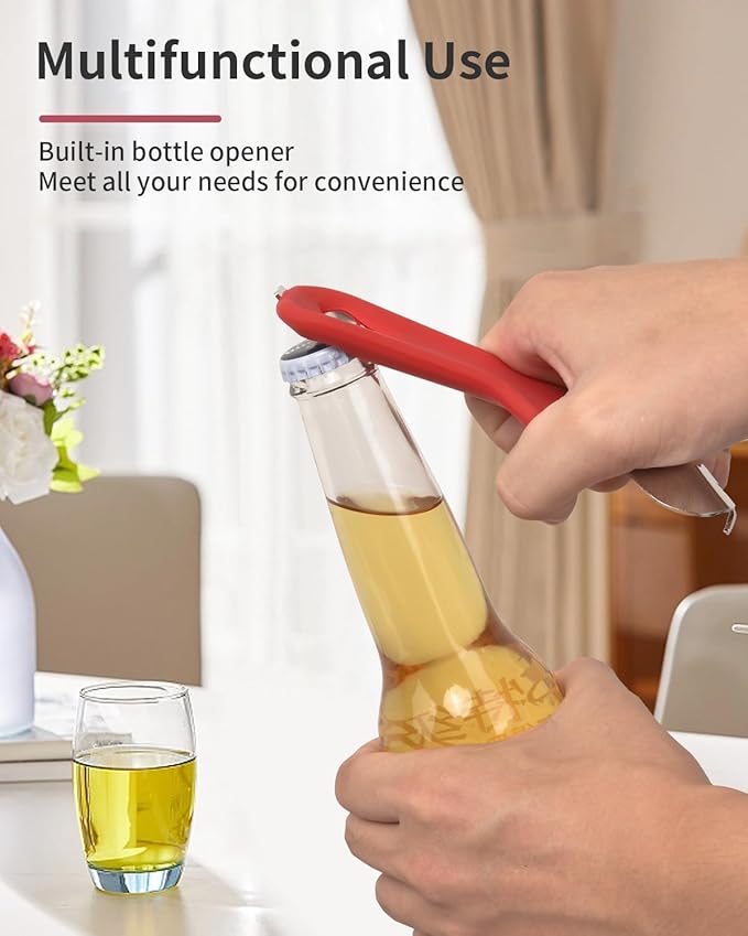 CYDW Mason Jar Opener Tool with No Lid Dents or Damage, Can Opener Manual Multi-Purpose, Easy Twist Manual Handheld Top Remover Utensil, Canning Supplies Tools and Bottle Opener, Made For Lifetime