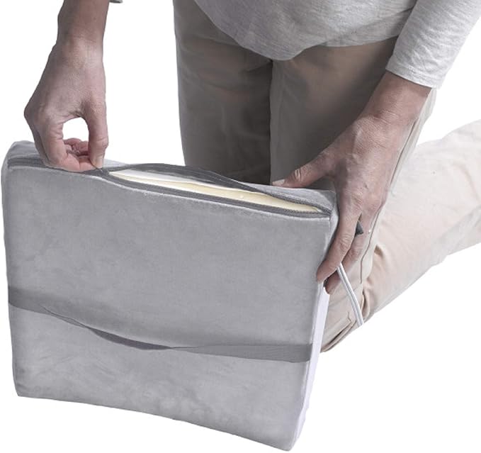 Drive Medical Comfort Touch Heated Lumbar Support Cushion, Gray