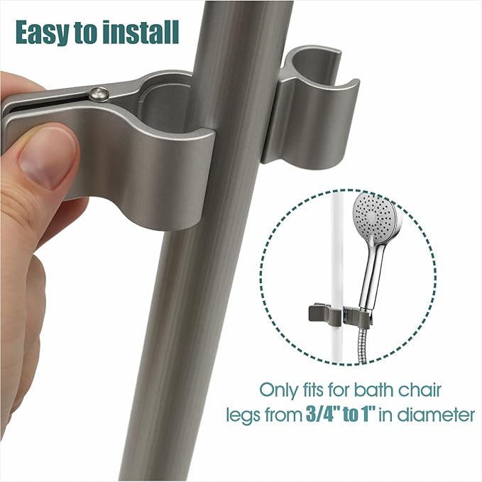 Elderly Bath Chair Hand Shower Holder - Transfer Bench Stool Shower Attachment for Disabled Injured, 1 Pcs, Not Include Bath Stool