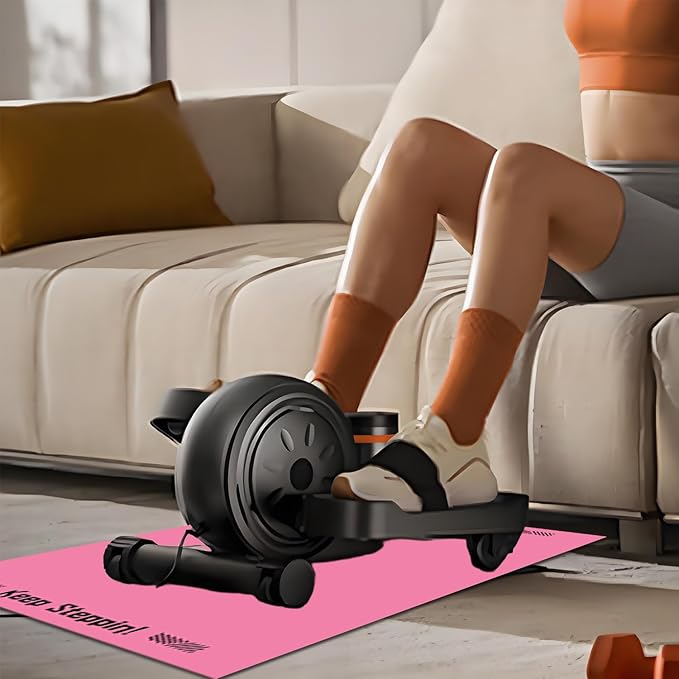 Elliptical Mat for Under Desk Elliptical Machine - Non-Slip Floor Mat for Ellipse Leg Exerciser, Legxercise Pro & Pedal Exerciser - Workout Mat for Home & Office Stability & Floor Protection Pink