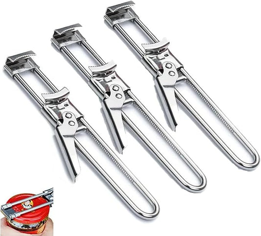 zengxiaoyun Master Jar & Bottle Opener, Adjustable Multifunctional Stainless Steel Can Opener Jar Lid Gripper, Manual,Kitchen Accessories（3Pcs）