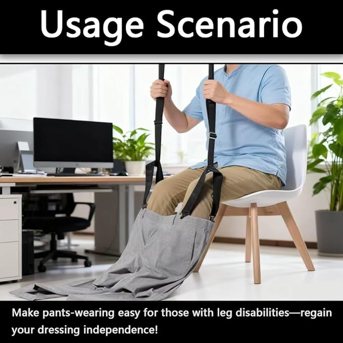 2 PCS Assistive Devices for Disabled, Clip and Pull Dressing Aid Adjustable Wearing Assist Tool for Elderly Handicap People Pregnant Injuries Post-Surgery Recovery (Black)