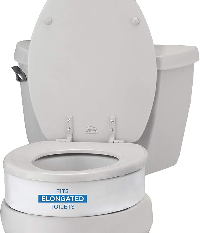 NOVA Raised Toilet Seat for Seniors & Post-Surgery Recovery – Elongated Bolt-On Under-Seat Design Uses Existing Toilet Seat & Lid, 3.5” Elevation, 300 lb Capacity, Durable Plastic, Easy Install
