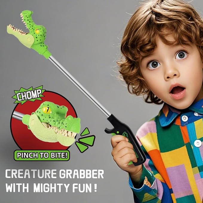 DINOBROS Alligator Pincher Toys for Age 3 Animal Grabber Toy Claw Crocodile Snapper Chomper Robot Hand Monster Reacher