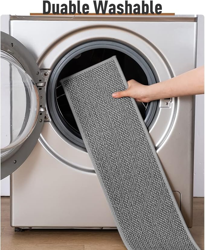 PADOOR Non Slip Stair-Treads,Rubber Backing Stair-Runners for Wooden Steps,15PCS Residue Free Carpet Stair Treads for Kids and Dogs 8"x30" Grey