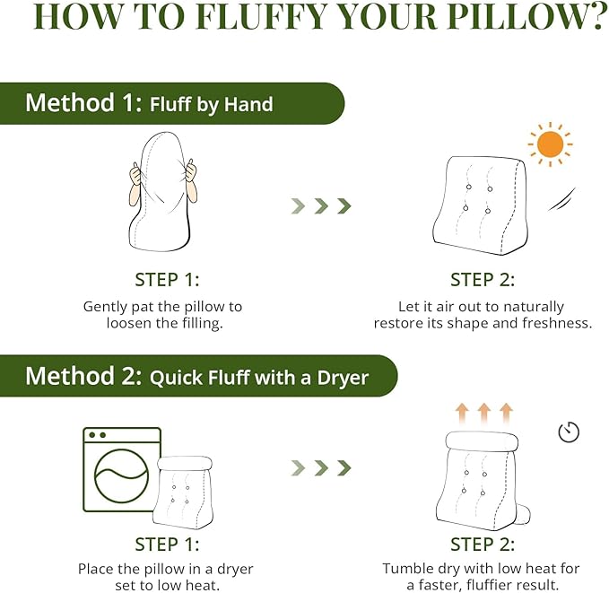 Sasttie Wedge Pillow Set, 2PCS Reading Pillow for Sitting, Bed Wedge Pillow Headborad for Sleeping, After Surgery, Acid Reflux, Leg and Back Support, with Neck Cushion, 23"x11.5"x23", Dark Grey