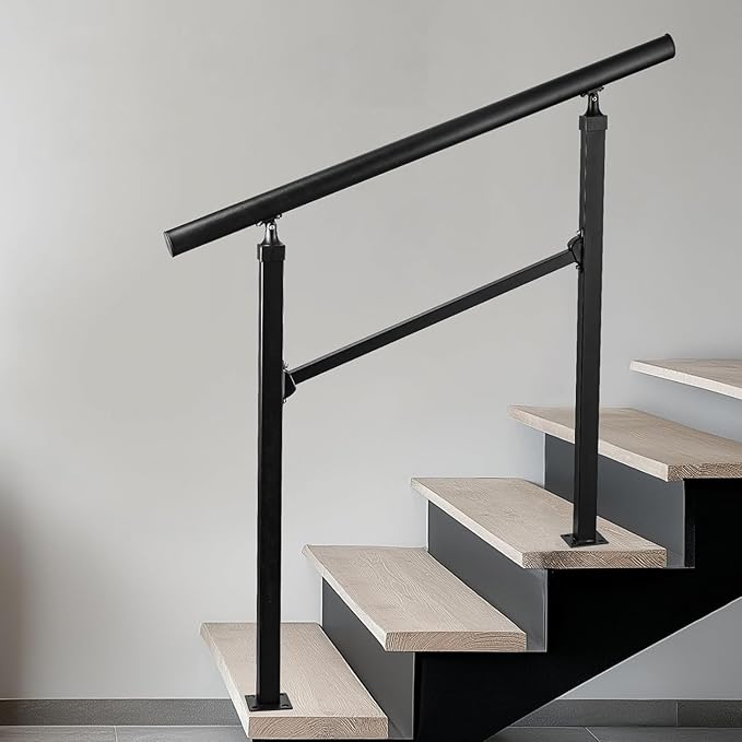 Modern Adjustable Handrails for Stairs and Outdoor Balcony - Ensure Safety and Style, Durable Construction, Weather-Resistant, Ideal for Stair Railing Porch 3 Step