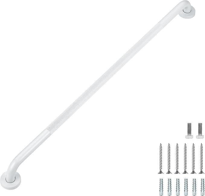 Grab Bars for Shower, 1 Pack 36-Inch Anti Slip Shower Handles for Elderly, Safety Shower Grab Bar, Stainless Steel Handicap Grab Bars for Bathroom (White 1" Diameter)